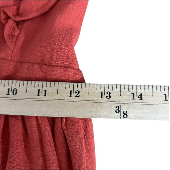 Cupshe Linen Blend Ruffled Sleeveless V-Neck Backless Mini Dress XS - Picture 8 of 13